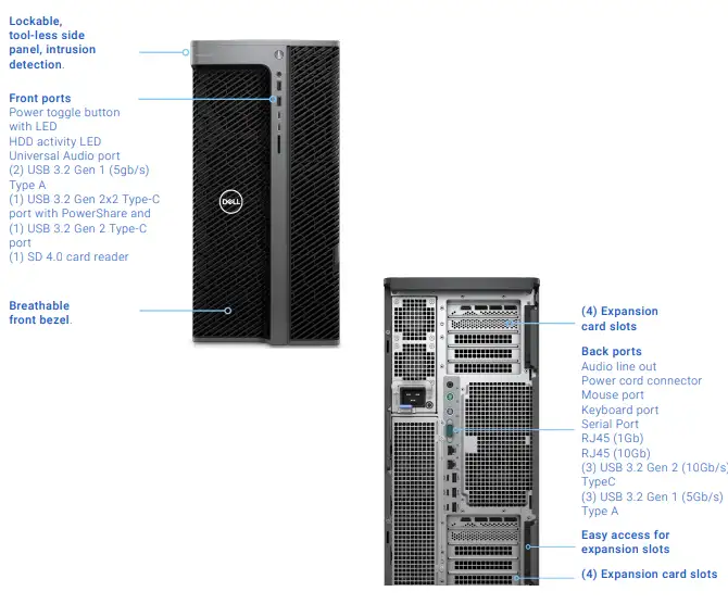 máy trạm dell precision 7960 tower workstation outside