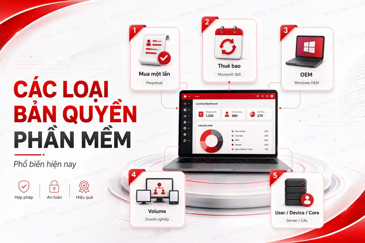 các loại phần mềm bản quyền phổ biến hiện nay