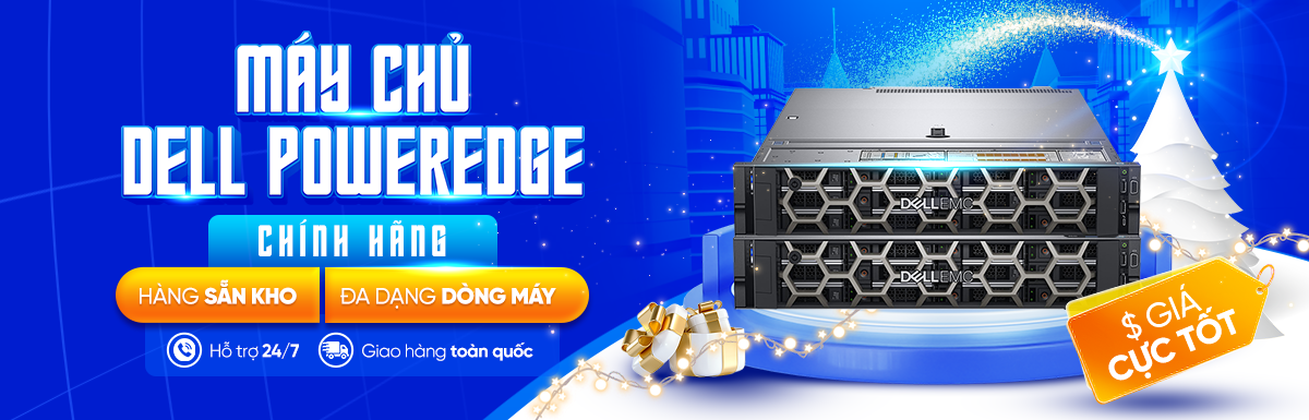 máy chủ dell poweredge chính hãng banner noel 2024