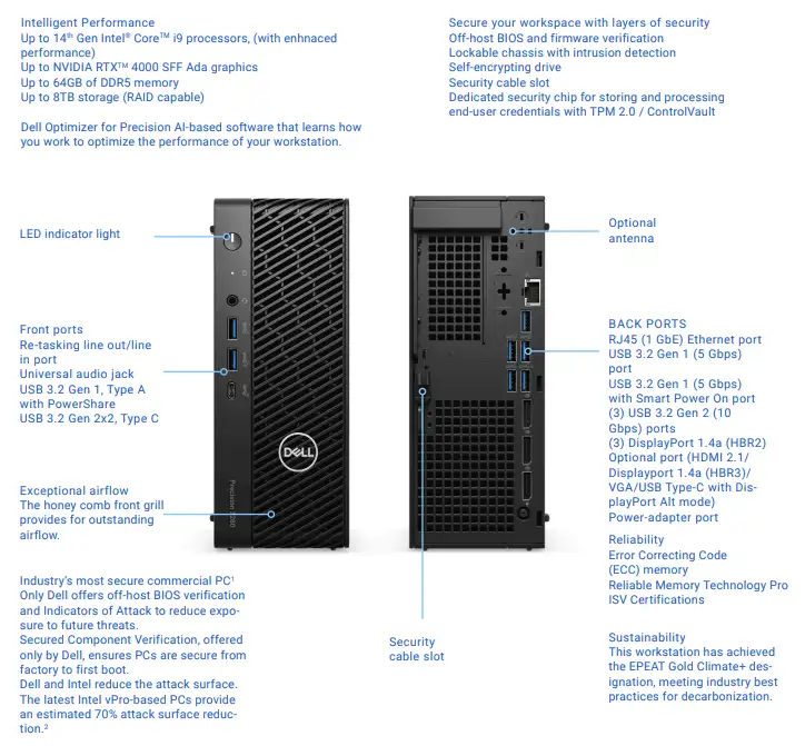 máy trạm dell precision 3280 compact workstation outside