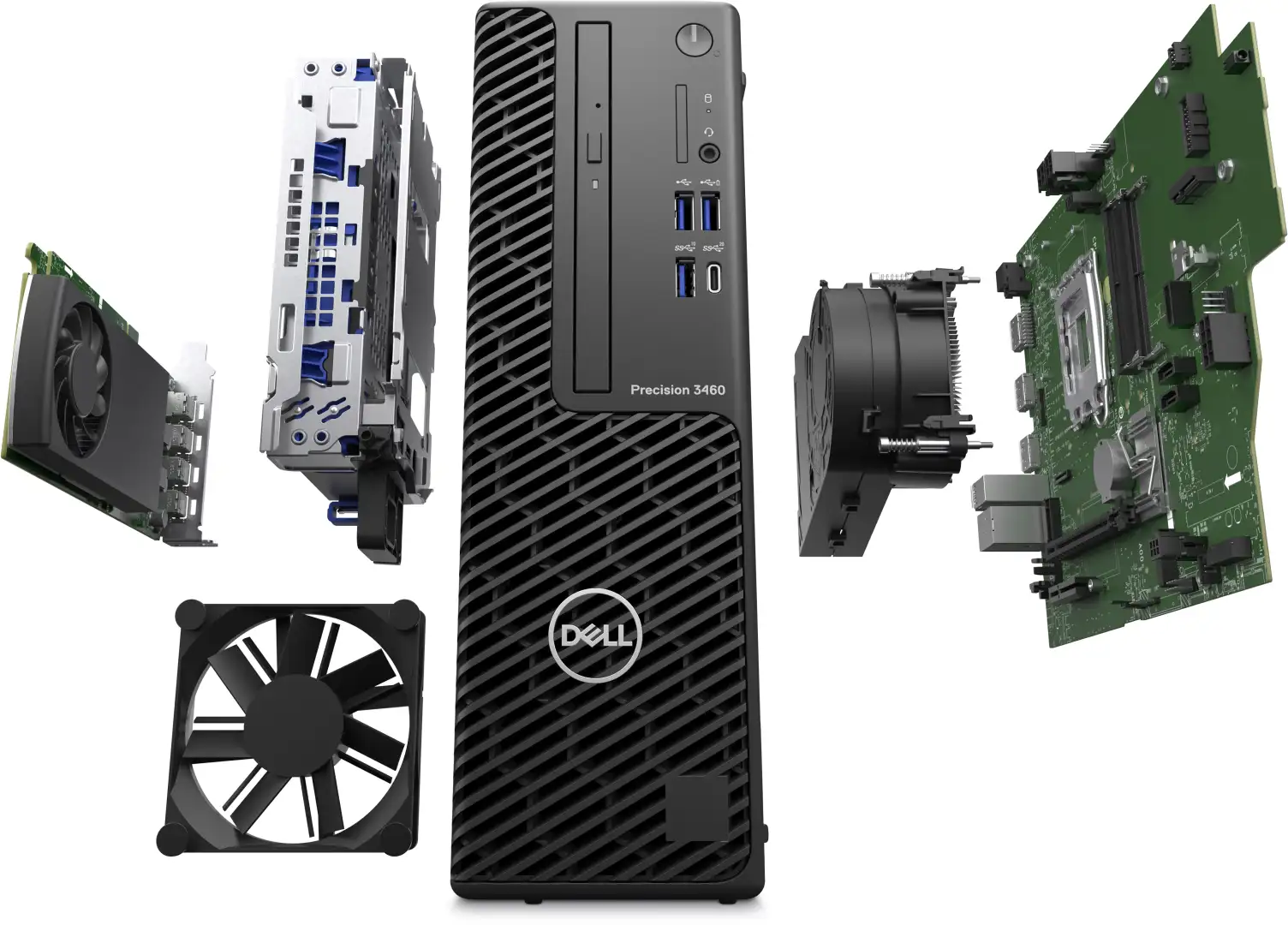 máy trạm dell precision 3460 sff workstation exploded view