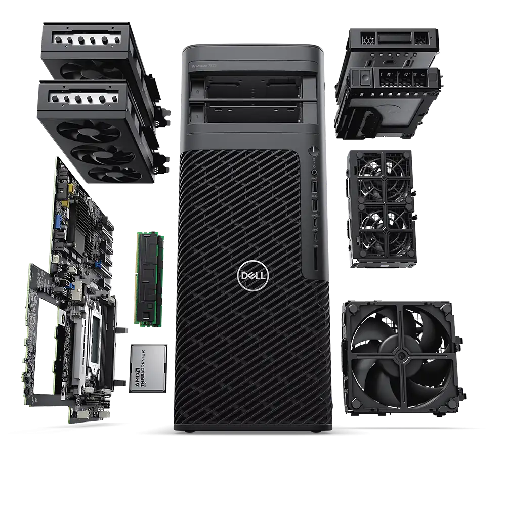 máy trạm dell precision 7875 tower workstation exploded view